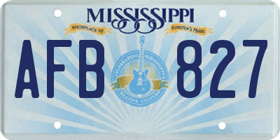 MS license plate AFB827