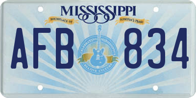 MS license plate AFB834