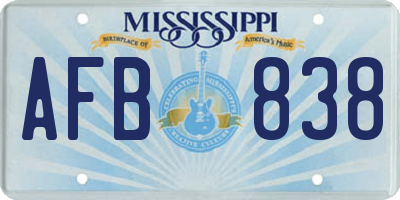 MS license plate AFB838