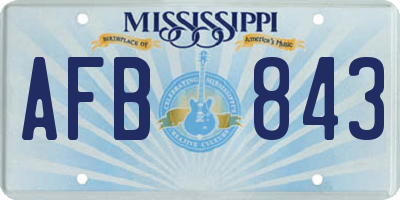 MS license plate AFB843