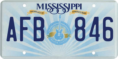 MS license plate AFB846
