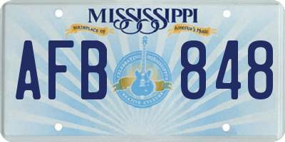 MS license plate AFB848