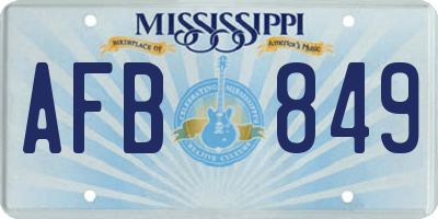 MS license plate AFB849