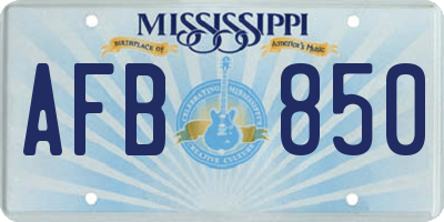 MS license plate AFB850