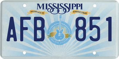 MS license plate AFB851