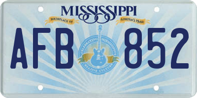 MS license plate AFB852