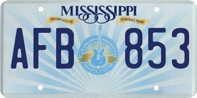 MS license plate AFB853