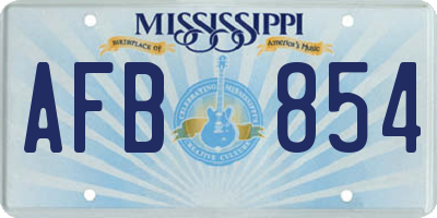 MS license plate AFB854
