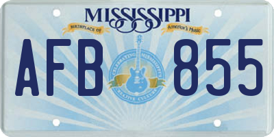 MS license plate AFB855