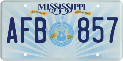 MS license plate AFB857