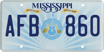 MS license plate AFB860