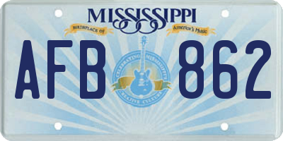 MS license plate AFB862