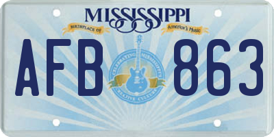 MS license plate AFB863