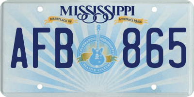 MS license plate AFB865