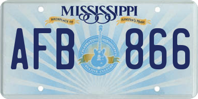 MS license plate AFB866