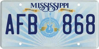 MS license plate AFB868