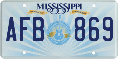 MS license plate AFB869