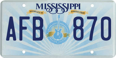 MS license plate AFB870