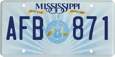 MS license plate AFB871