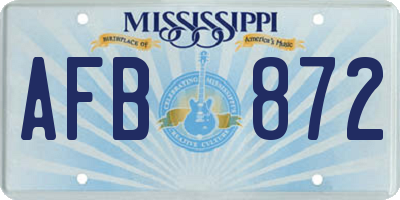 MS license plate AFB872