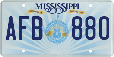 MS license plate AFB880