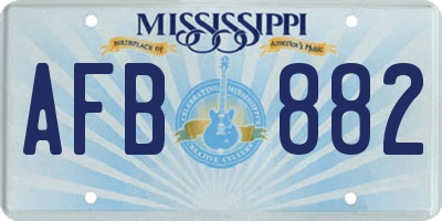 MS license plate AFB882