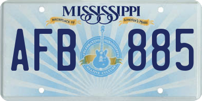 MS license plate AFB885