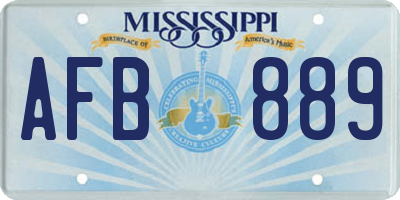 MS license plate AFB889