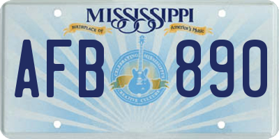 MS license plate AFB890