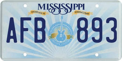 MS license plate AFB893