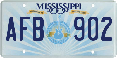 MS license plate AFB902