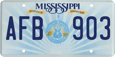 MS license plate AFB903