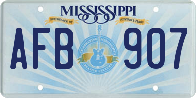 MS license plate AFB907