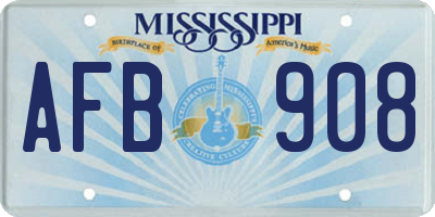 MS license plate AFB908