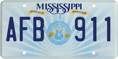 MS license plate AFB911
