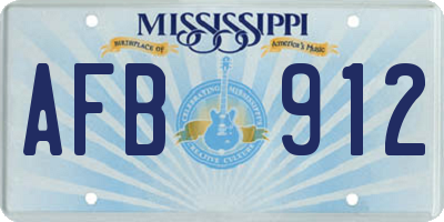MS license plate AFB912