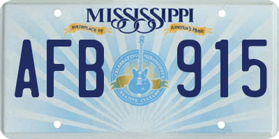 MS license plate AFB915
