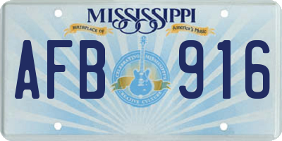 MS license plate AFB916