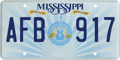 MS license plate AFB917