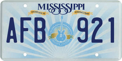 MS license plate AFB921