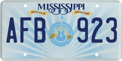 MS license plate AFB923
