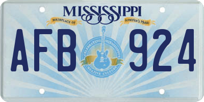 MS license plate AFB924