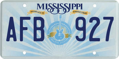 MS license plate AFB927