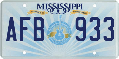 MS license plate AFB933