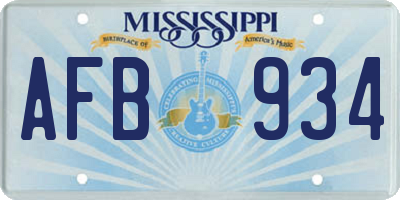 MS license plate AFB934