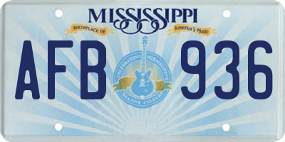 MS license plate AFB936