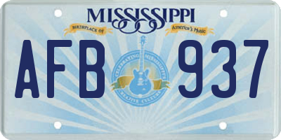 MS license plate AFB937