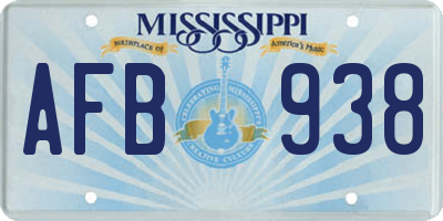 MS license plate AFB938