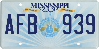 MS license plate AFB939