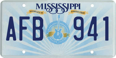 MS license plate AFB941